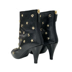 Chanel Boots Short Shoes Leather Patent Black Gold Coco Mark Icon Logo — view 4