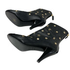 Chanel Boots Short Shoes Leather Patent Black Gold Coco Mark Icon Logo — view 6