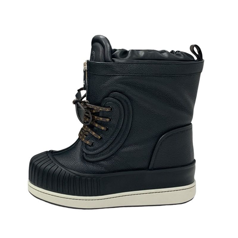 Louis Vuitton Slalom Line Monogram Boots Short Shoes Leather Black Snow — view 3