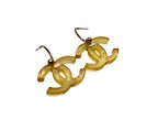 Chanel CC Logo Dangling Earrings 08 Resin Glitter Clear Yellow — view 5