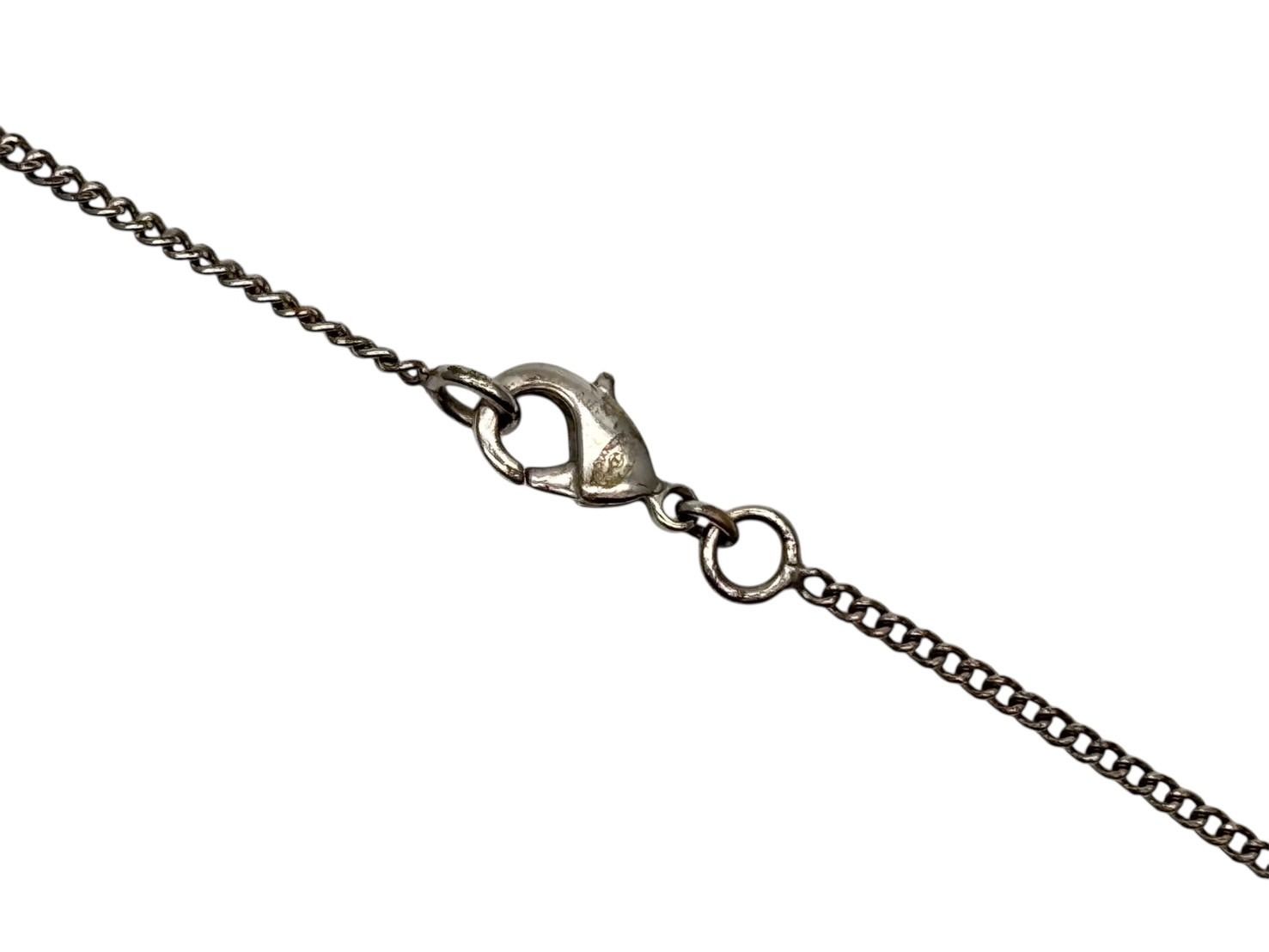 Chanel CC Logo Necklace 09 44 Rhinestone Metal Clear Silver — view 8