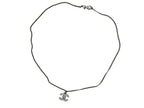 Chanel CC Logo Necklace 09 44 Rhinestone Metal Clear Silver — view 3
