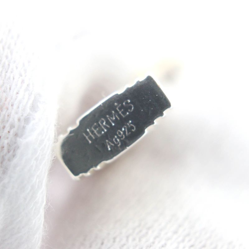 Hermes SV 925 Cadena Key Motif H Logo Necklace Pendant Top Accessory Silver — view 8