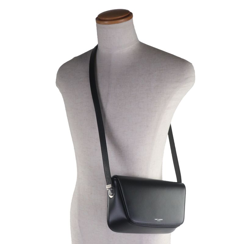 Saint Laurent Paris Small Crossbody Smooth Leather Logo Flap Shoulder Bag — view 3