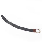 Saint Laurent Logo Croc Shape Pressed Leather Belt Brown 65 Storage — view 9