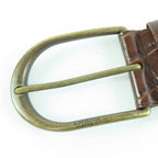 Saint Laurent Logo Croc Shape Pressed Leather Belt Brown 65 Storage — view 6