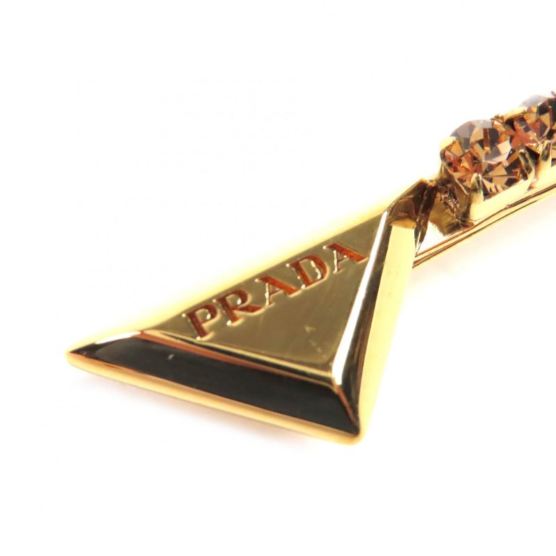 Prada 1 If098 GP Hairpin With Triangle Logo Rhinestone Decoration — view 5