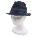 Hermes Raffia Serie Button Medium Fold Hat Straw Navy Blue 58 — view 2