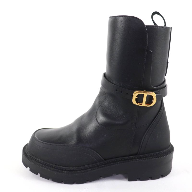 Christian Dior Empreinte Leather Short Boots With CD Logo — view 5