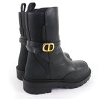 Christian Dior Empreinte Leather Short Boots With CD Logo — view 3