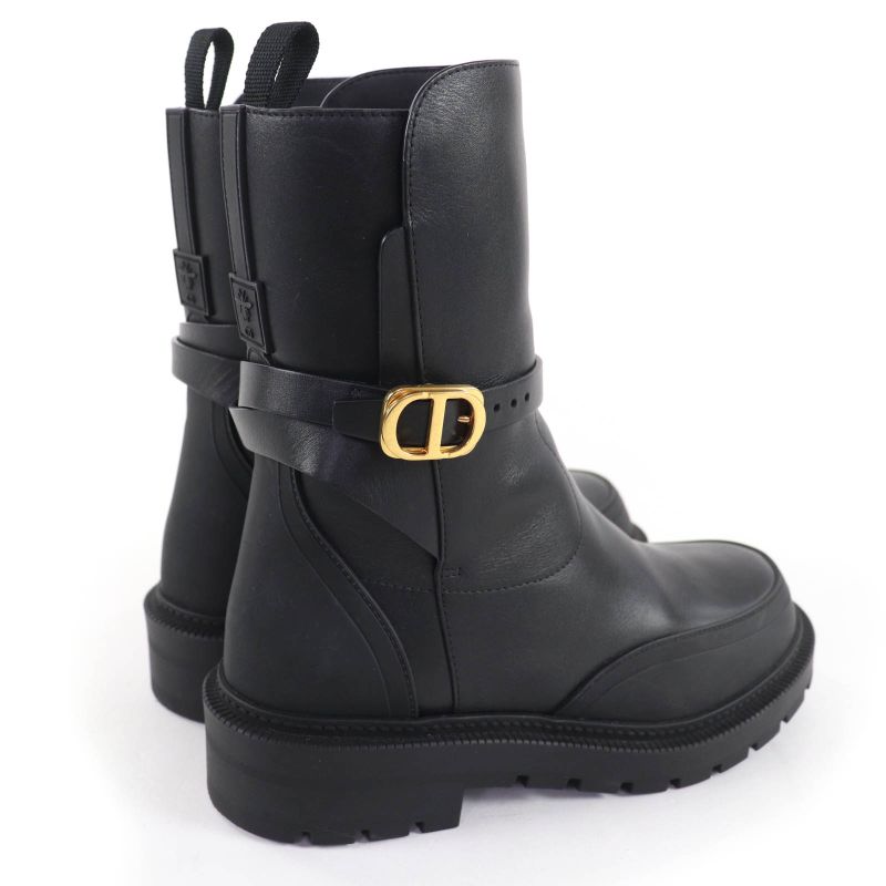 Christian Dior Empreinte Leather Short Boots With CD Logo — view 3