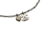 Chanel CC Logo Heart Necklace 04 42 Rhinestone Metal Clear Silver — view 6