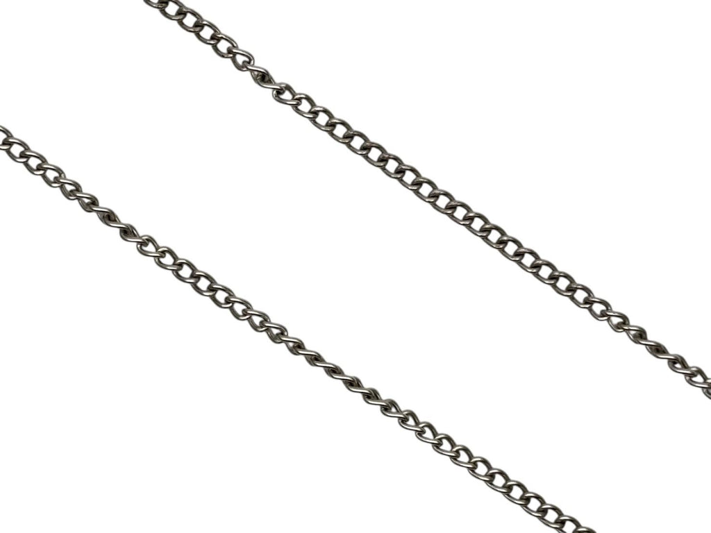 Chanel CC Logo Heart Necklace 04 42 Rhinestone Metal Clear Silver — view 5