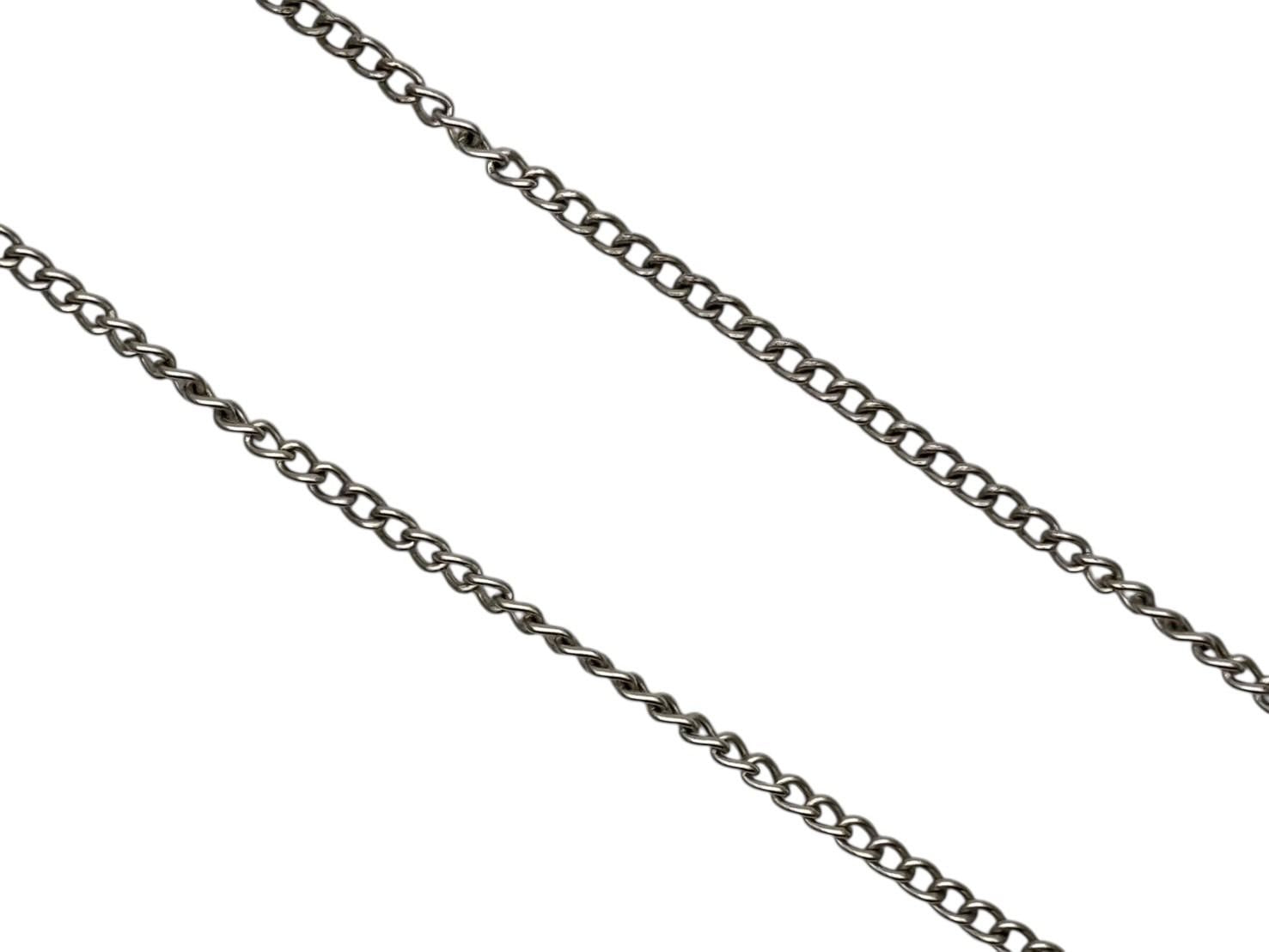 Chanel CC Logo Heart Necklace 04 42 Rhinestone Metal Clear Silver — view 5