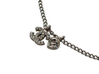 Chanel CC Logo Heart Necklace 04 42 Rhinestone Metal Clear Silver — view 3