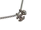 Chanel CC Logo Heart Necklace 04 42 Rhinestone Metal Clear Silver — view 4