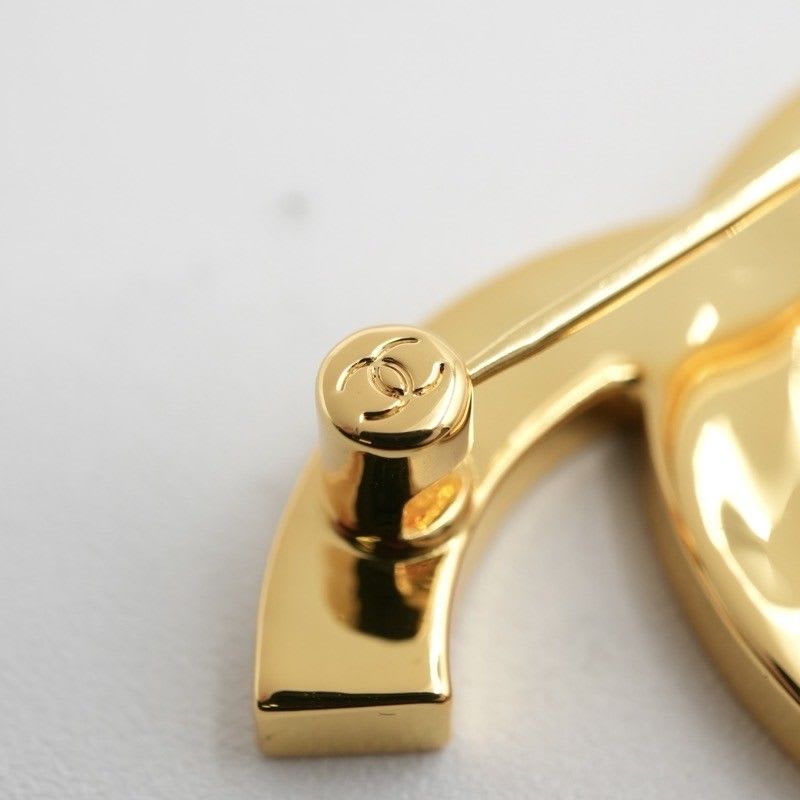 Chanel Brooch Corsage Gold Black Coco Mark — view 6