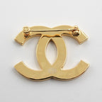 Chanel Brooch Corsage Gold Black Coco Mark — view 4