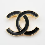 Chanel Brooch Corsage Gold Black Coco Mark — view 3