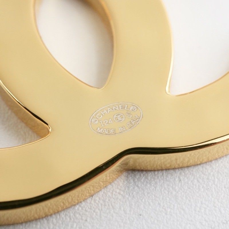Chanel Brooch Corsage Gold Black Coco Mark — view 8