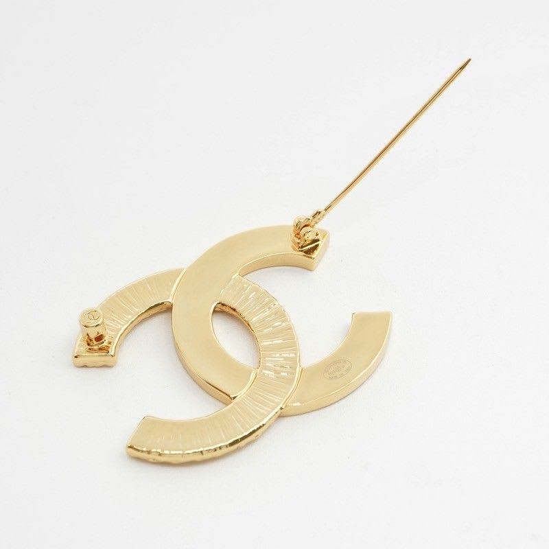 Chanel Brooch Corsage Gold Black Coco Mark — view 5