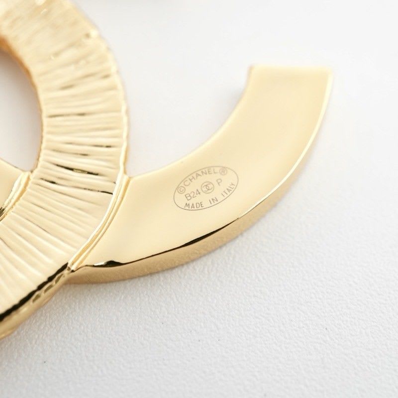 Chanel Brooch Corsage Gold Black Coco Mark — view 9