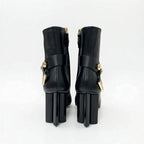 Louis Vuitton Silhouette Line Boots Short Shoes Leather Black Gold Logo — view 5