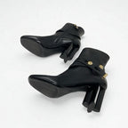 Louis Vuitton Silhouette Line Boots Short Shoes Leather Black Gold Logo — view 6
