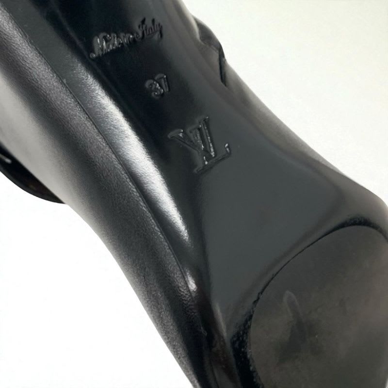 Louis Vuitton Silhouette Line Boots Short Shoes Leather Black Gold Logo — view 8