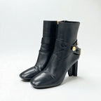 Louis Vuitton Silhouette Line Boots Short Shoes Leather Black Gold Logo — view 2