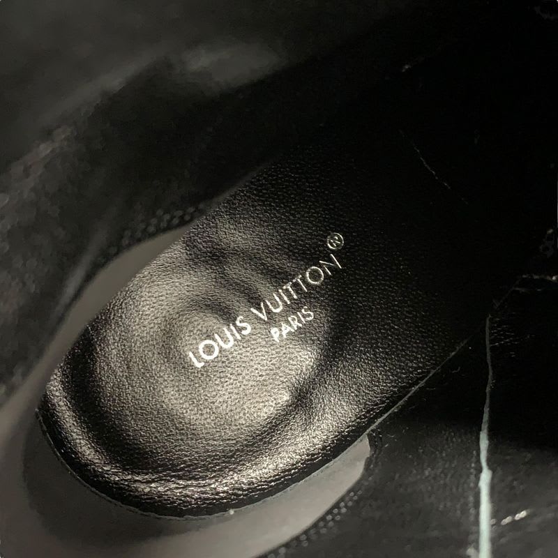 Louis Vuitton Silhouette Line Boots Short Shoes Leather Black Gold Logo — view 7