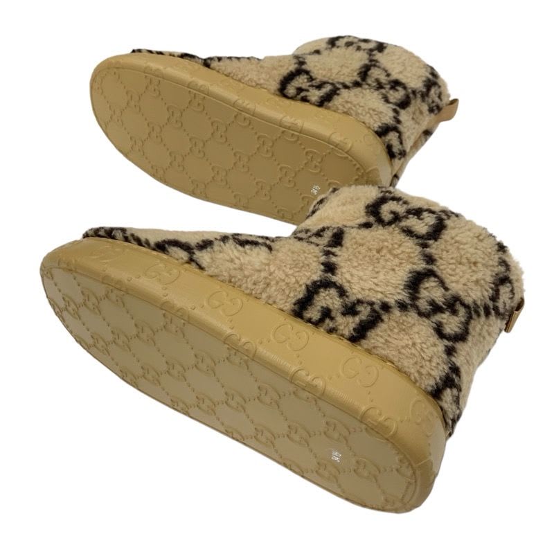Gucci Boots Short Shoes Shearling Brown GG Signature — view 6