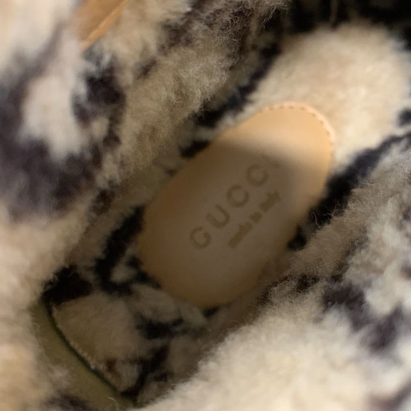 Gucci Boots Short Shoes Shearling Brown GG Signature — view 7