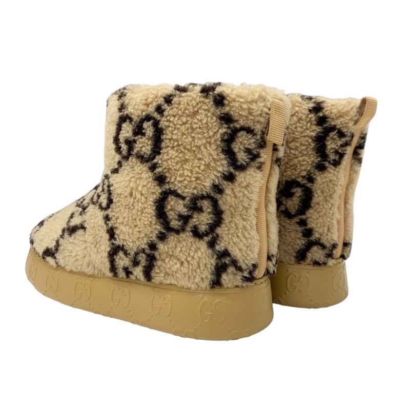 Gucci Boots Short Shoes Shearling Brown GG Signature — view 4