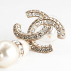 Chanel Earrings Gold Coco Mark Rhinestone — view 6