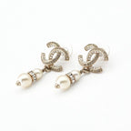 Chanel Earrings Gold Coco Mark Rhinestone — view 3