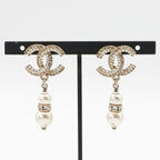 Chanel Earrings Gold Coco Mark Rhinestone — view 8