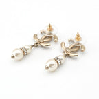 Chanel Earrings Gold Coco Mark Rhinestone — view 4