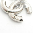 Chanel Earrings Silver Black Coco Mark Rhinestone — view 6