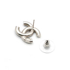 Chanel Earrings Silver Black Coco Mark Rhinestone — view 5