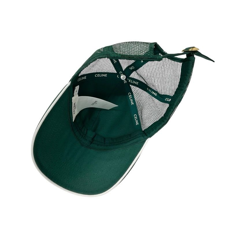 Celine Cap Hat Green White Gold Triomphe Mesh Baseball Cotton — view 5
