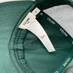 Celine Cap Hat Green White Gold Triomphe Mesh Baseball Cotton — view 7