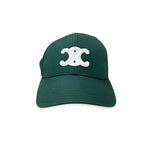 Celine Cap Hat Green White Gold Triomphe Mesh Baseball Cotton — view 2