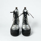 Louis Vuitton Laurie Line Boots Short Shoes Leather Patent Silver Black — view 2