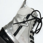 Louis Vuitton Laurie Line Boots Short Shoes Leather Patent Silver Black — view 9