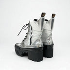 Louis Vuitton Laurie Line Boots Short Shoes Leather Patent Silver Black — view 4