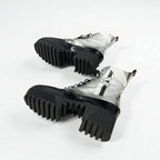 Louis Vuitton Laurie Line Boots Short Shoes Leather Patent Silver Black — view 6