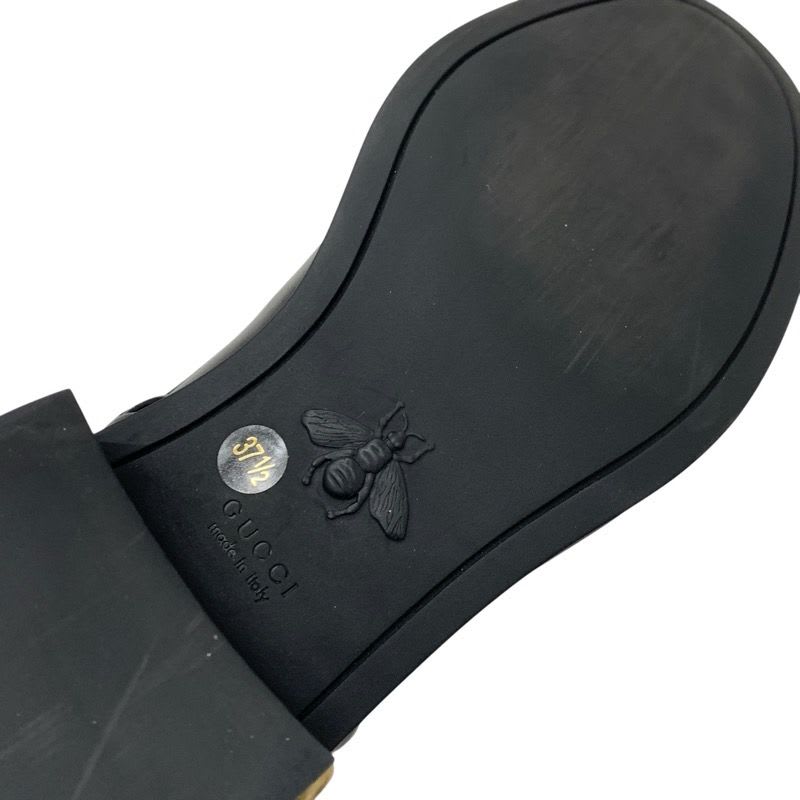 Gucci Double G Boots Short Shoes Leather Black Gold Quilted GG Marmont — view 8