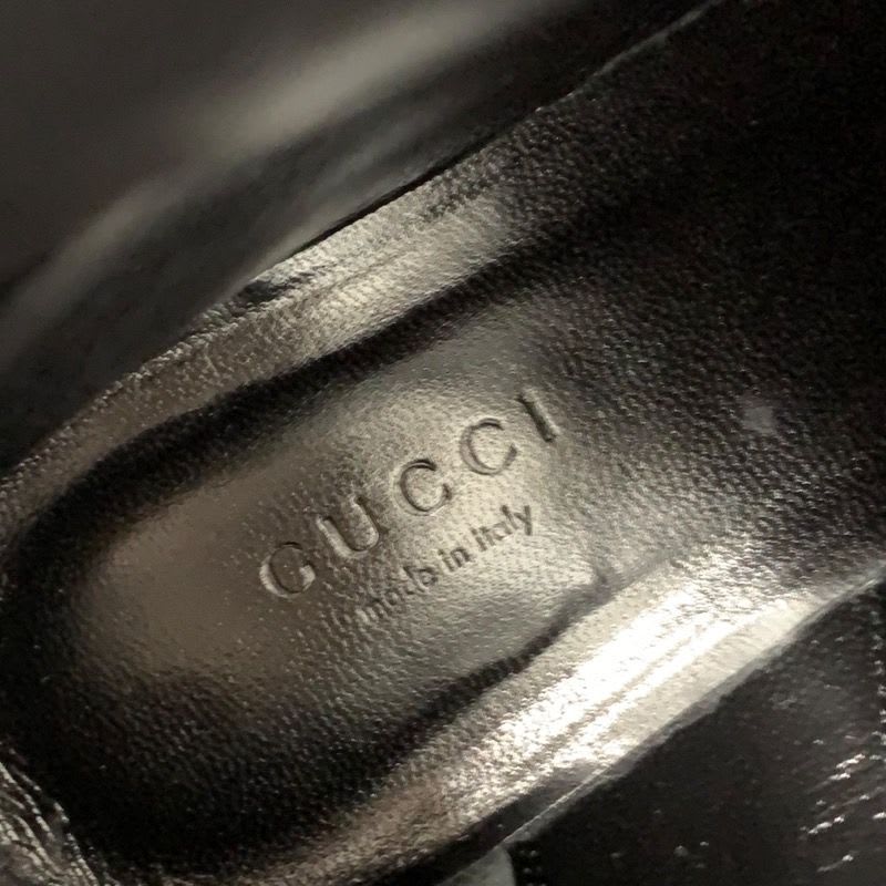 Gucci Double G Boots Short Shoes Leather Black Gold Quilted GG Marmont — view 7