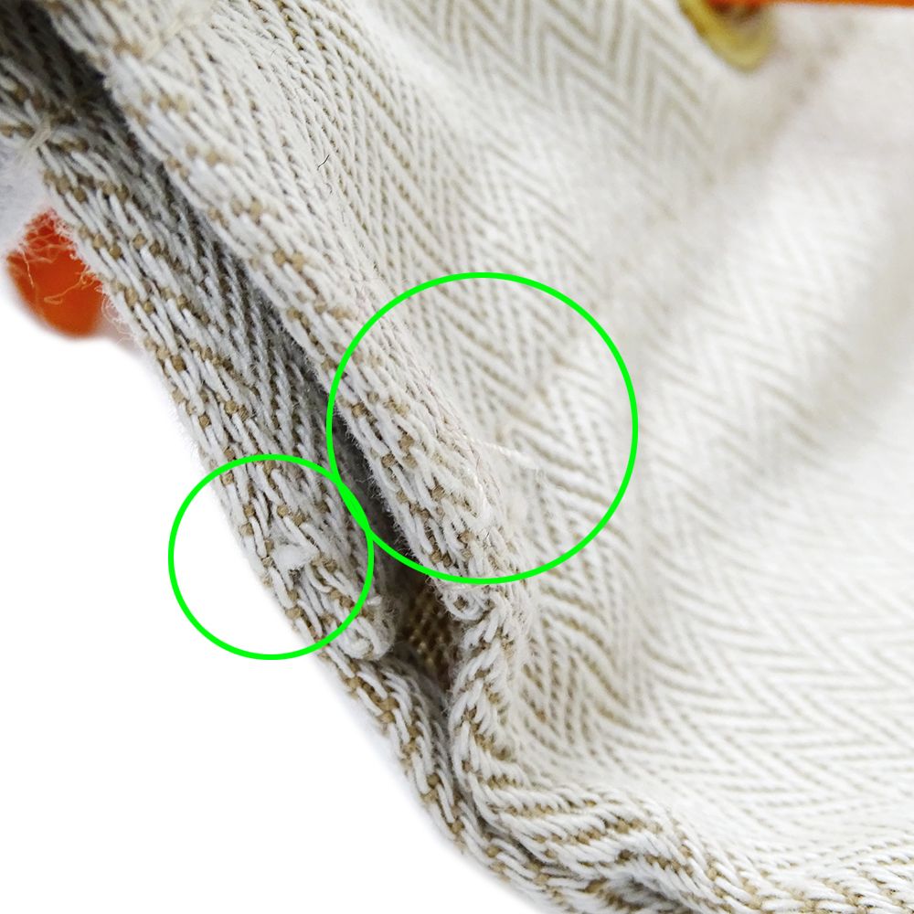 Hermes Bag Shoulder Aline Gm Toile Chevron Natural Orange — view 8